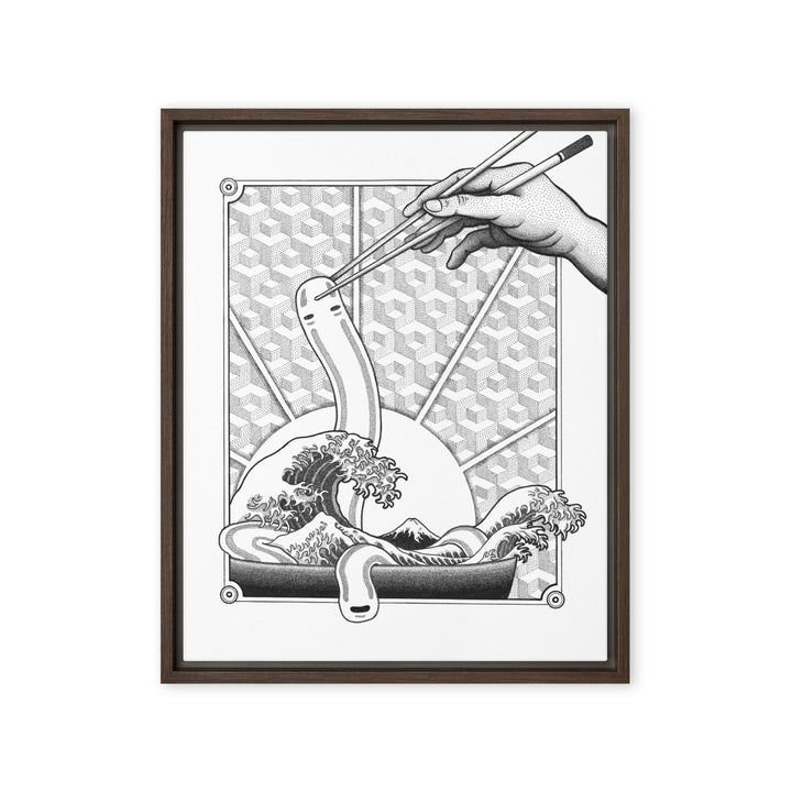 Gerahmte Leinwand - Ghibli Ramen Pavel Illustrations Braun / 41x51 cm (16″×20″) artlia