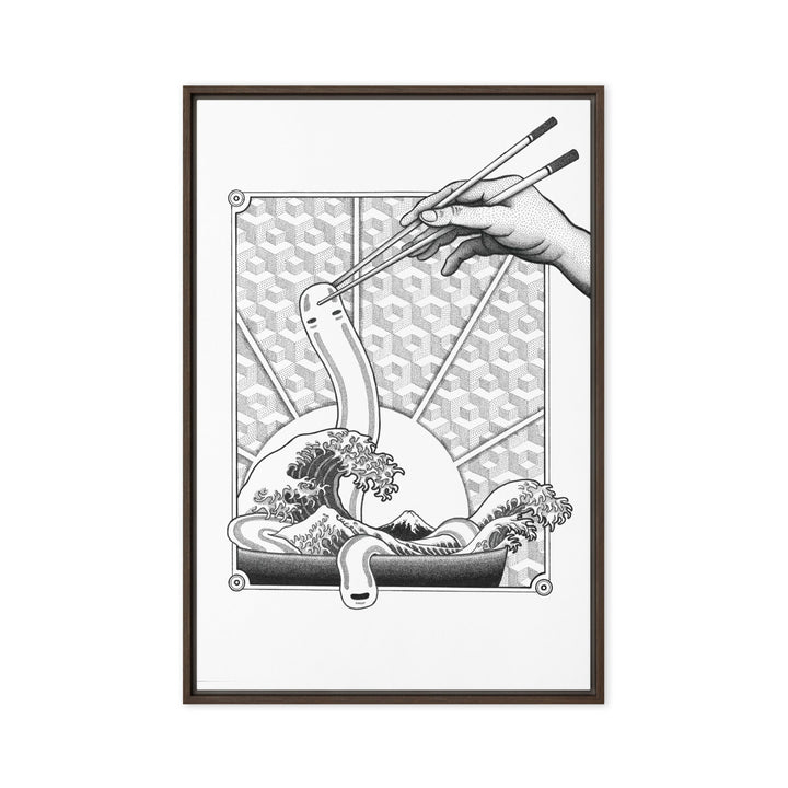 Gerahmte Leinwand - Ghibli Ramen Pavel Illustrations Braun / 61x91 cm (24″×36″) artlia