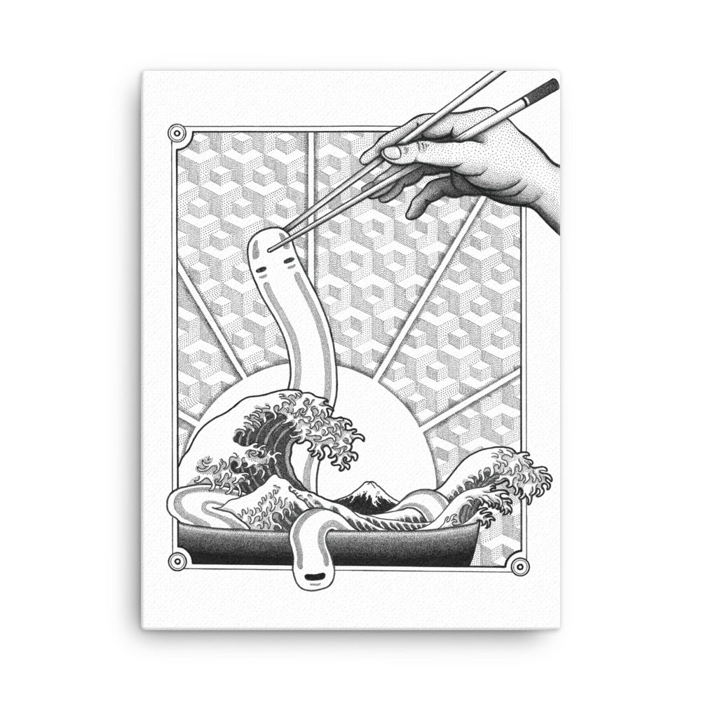 Gerahmte Leinwand - Ghibli Ramen Pavel Illustrations ohne Rahmen / 30x41 cm (12″×16″) artlia