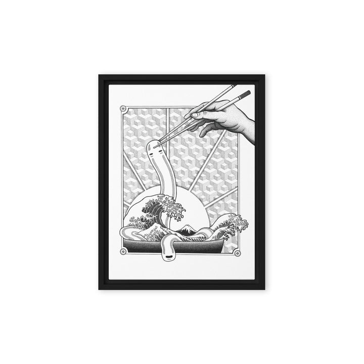 Gerahmte Leinwand - Ghibli Ramen Pavel Illustrations Schwarz / 30x41 cm (12″×16″) artlia
