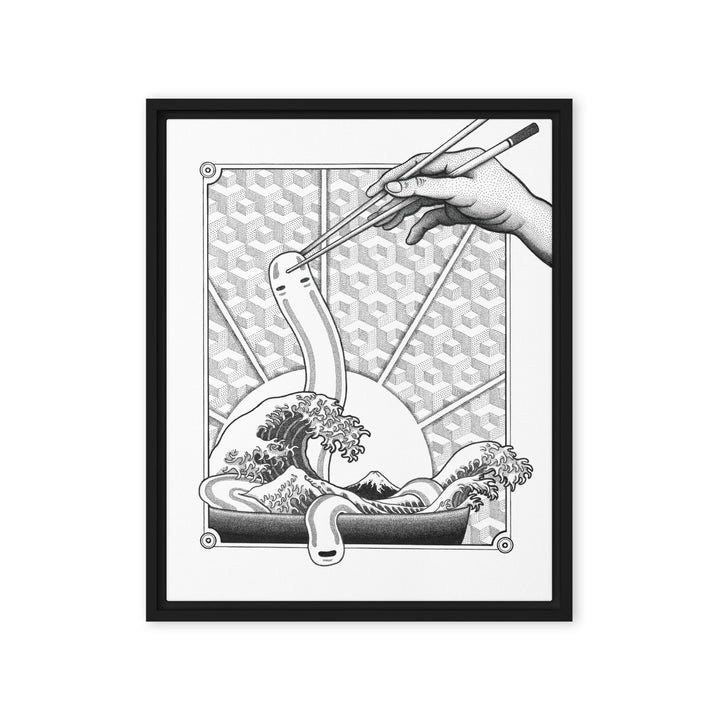 Gerahmte Leinwand - Ghibli Ramen Pavel Illustrations Schwarz / 41x51 cm (16″×20″) artlia