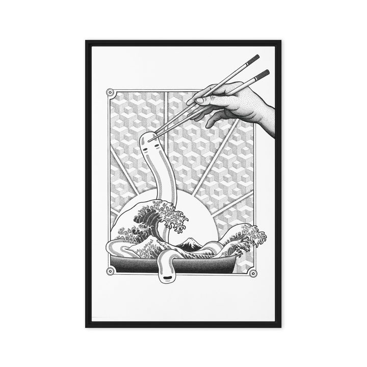 Gerahmte Leinwand - Ghibli Ramen Pavel Illustrations Schwarz / 61x91 cm (24″×36″) artlia