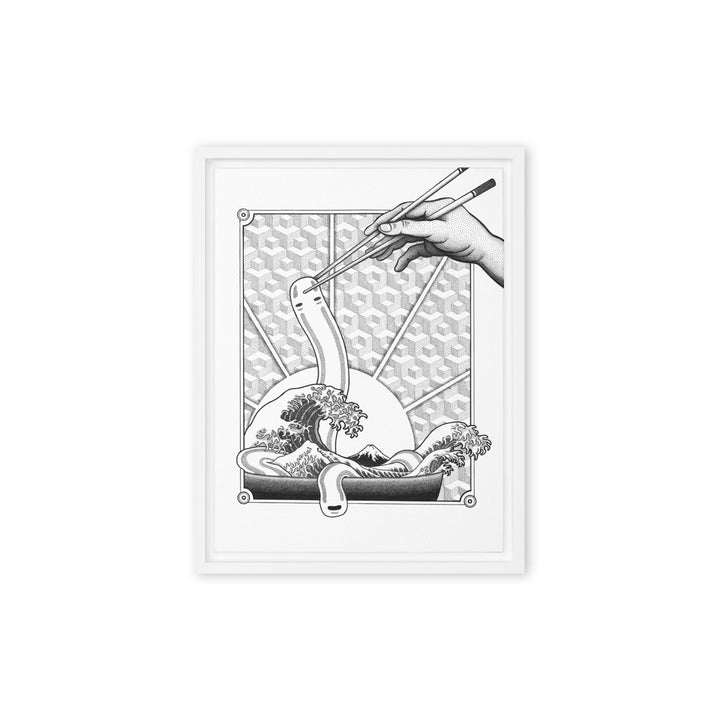 Gerahmte Leinwand - Ghibli Ramen Pavel Illustrations Weiß / 30x41 cm (12″×16″) artlia