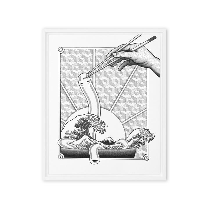 Gerahmte Leinwand - Ghibli Ramen Pavel Illustrations Weiß / 41x51 cm (16″×20″) artlia