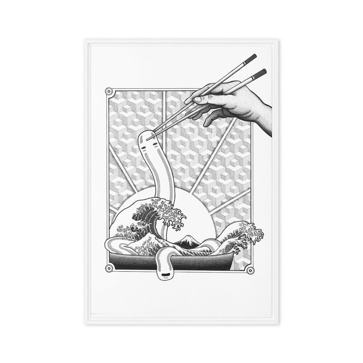 Gerahmte Leinwand - Ghibli Ramen Pavel Illustrations Weiß / 61x91 cm (24″×36″) artlia
