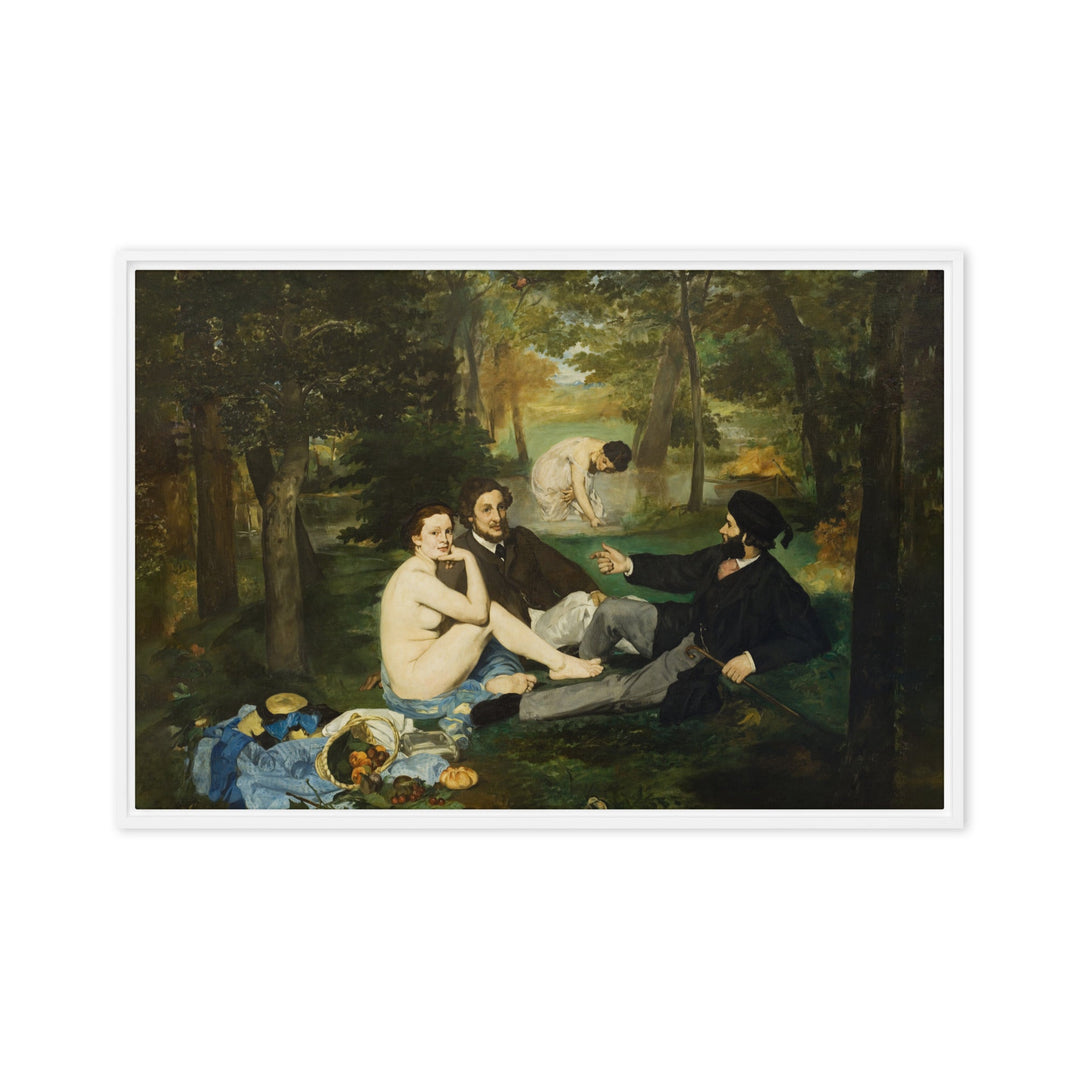 Gerahmte Leinwand - Luncheon on the Grass, Edouard Manet Edouard Manet Weiß / 61x91 cm (24″×36″) artlia
