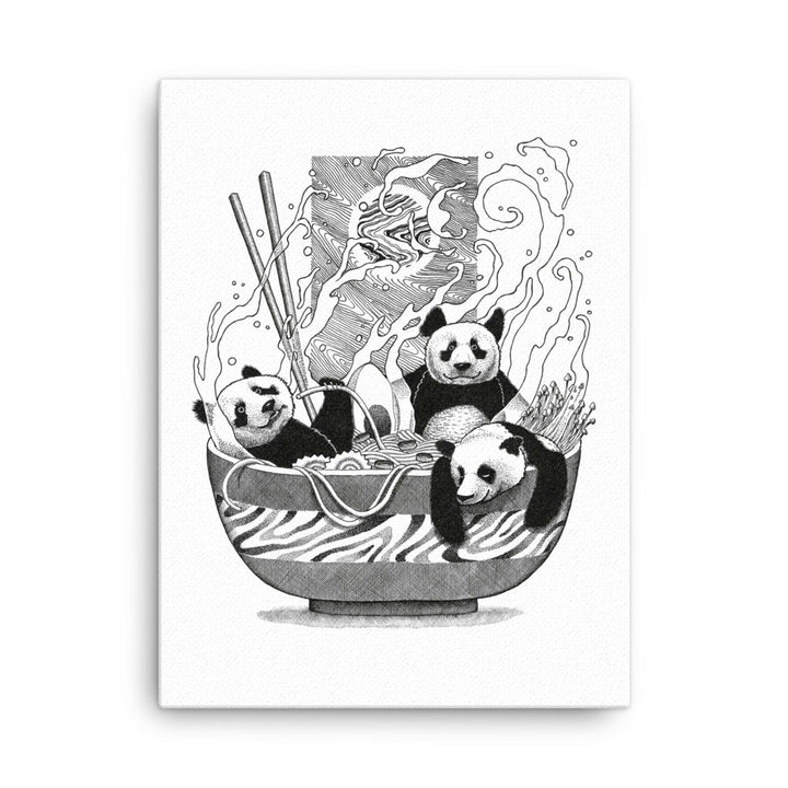 Gerahmte Leinwand - Panda Ramen Pavel Illustrations 30x41 cm (12″×16″) / ohne Rahmen artlia