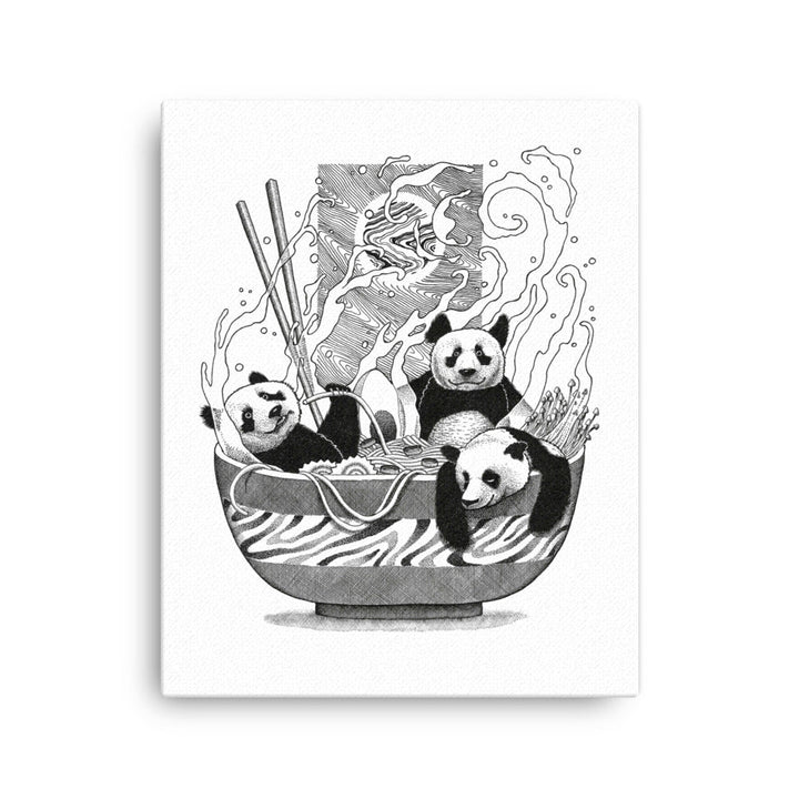 Gerahmte Leinwand - Panda Ramen Pavel Illustrations 41x51 cm (16″×20″) / ohne Rahmen artlia