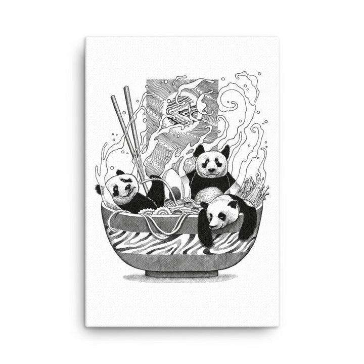 Gerahmte Leinwand - Panda Ramen Pavel Illustrations 61x91 cm (24″×36″) / ohne Rahmen artlia