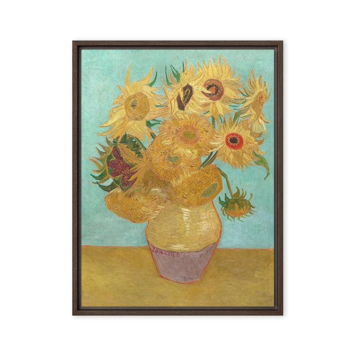 Gerahmte Leinwand - Sonnenblumen, 1889 Vincent van Gogh Braun / 46x61 cm (18″×24″) artlia