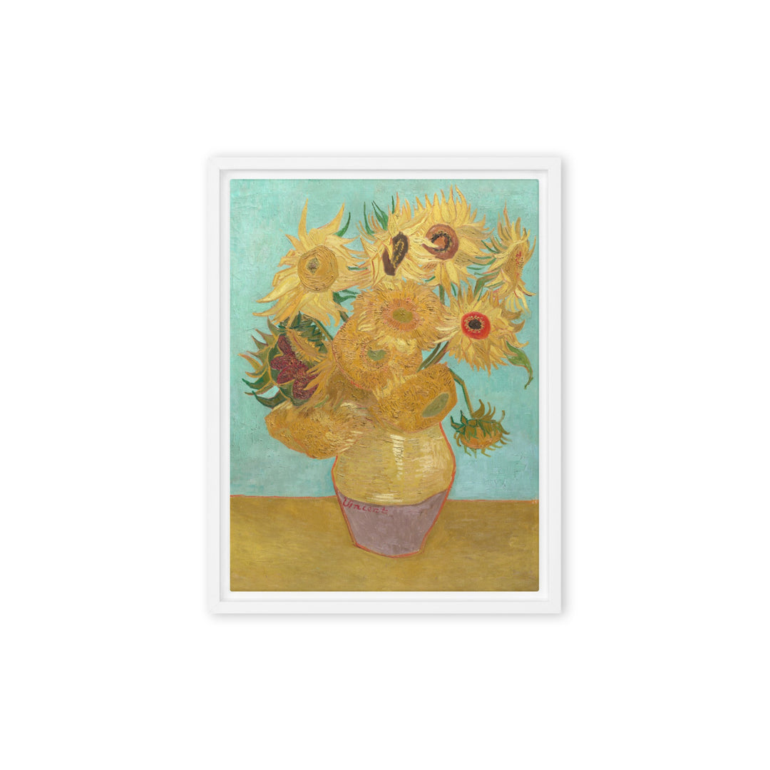 Gerahmte Leinwand - Sonnenblumen, 1889 Vincent van Gogh Weiß / 30x41 cm (12″×16″) artlia