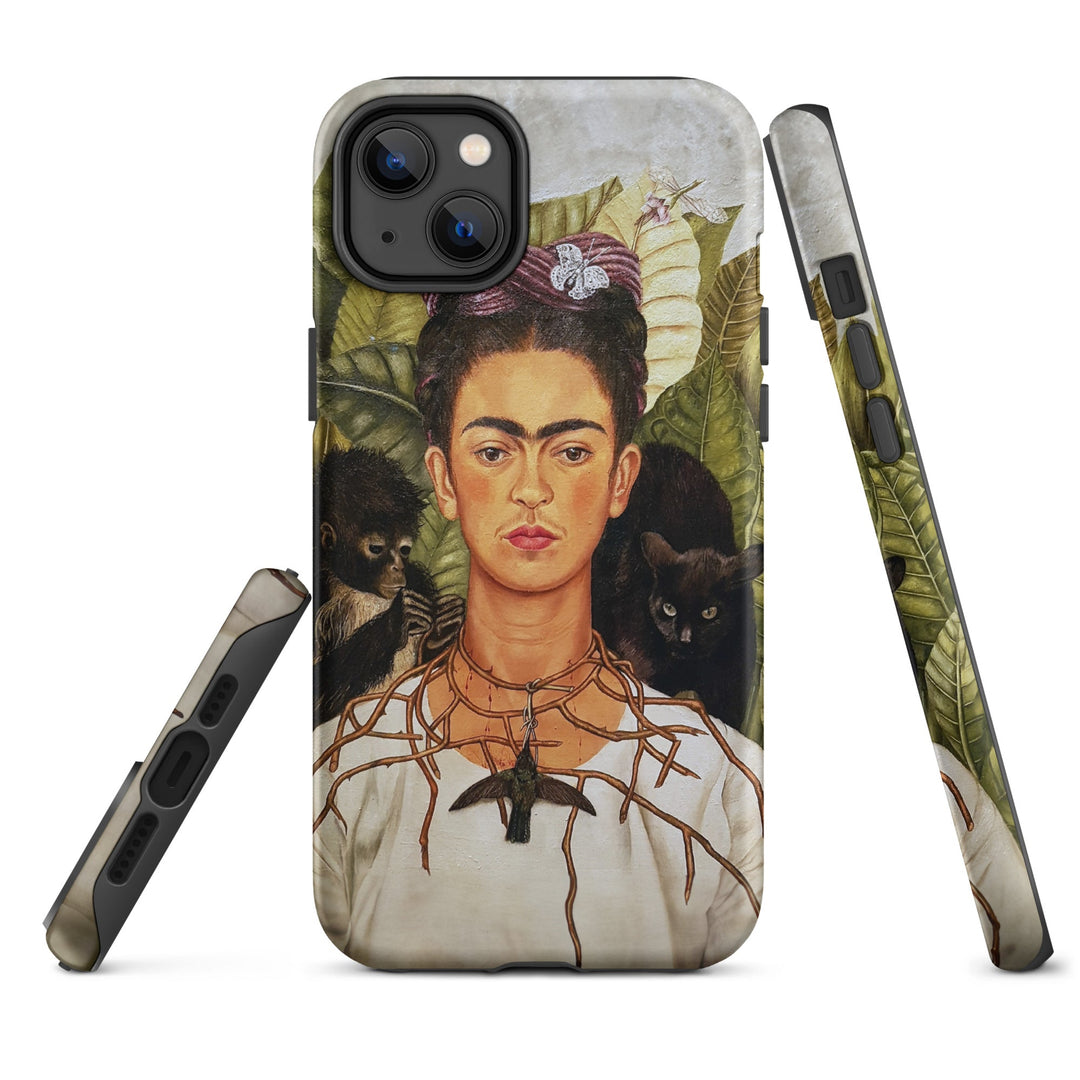 Hardcase iPhone® Handyhülle - Frida Kahlo with Thorn Necklace and Hummingbird Kuratoren von artlia iPhone 14 Plus artlia