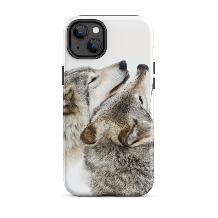 Hardcase iPhone® Handyhülle - kuschelnde Wölfe Kuratoren von artlia iPhone 14 Plus artlia