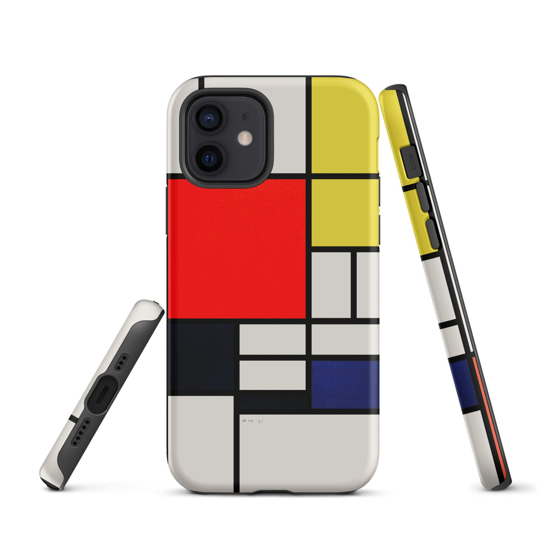 Hardcase iPhone® Handyhülle - Mondrian, Composition with red yellow black gray and blue Piet Mondrian iPhone 12 artlia