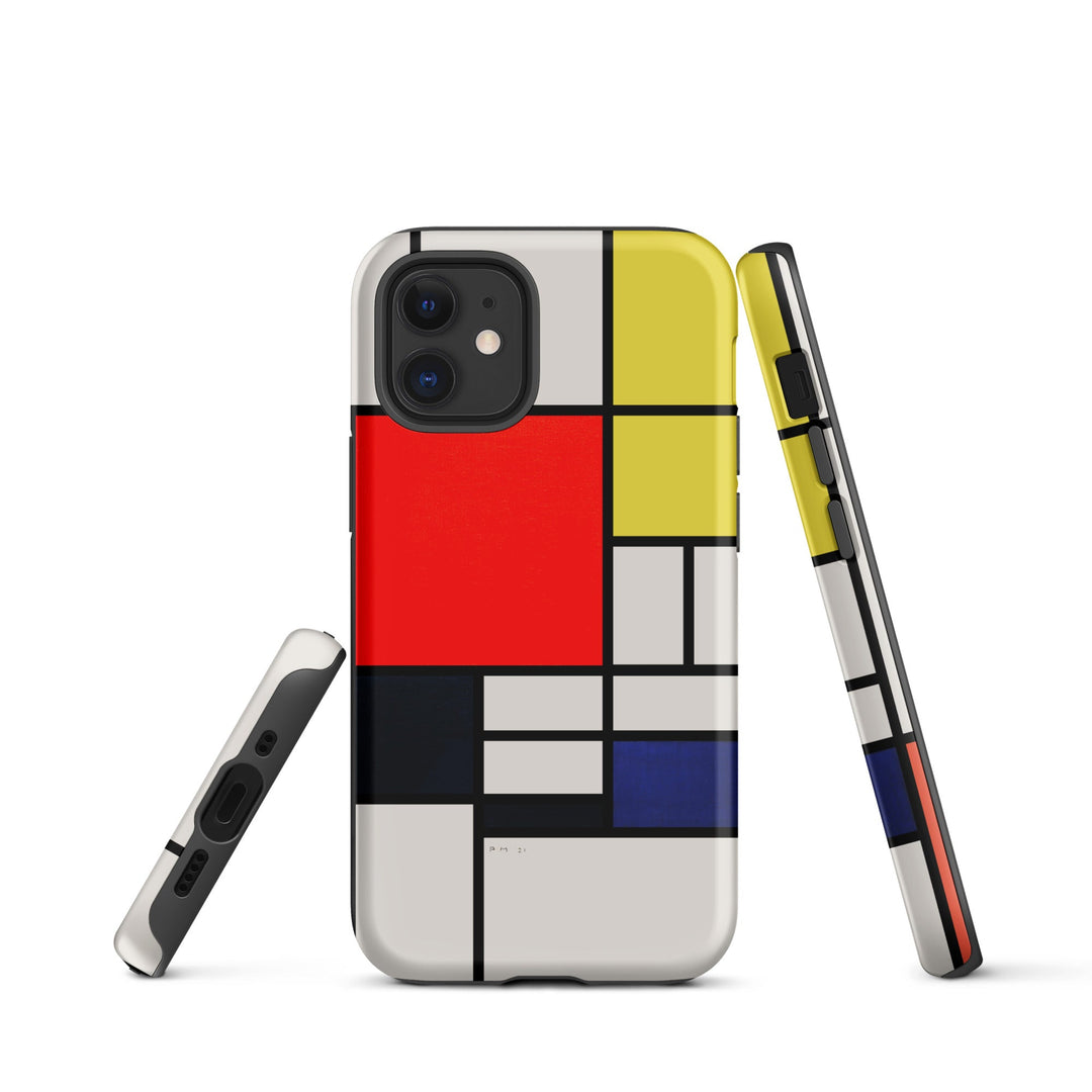 Hardcase iPhone® Handyhülle - Mondrian, Composition with red yellow black gray and blue Piet Mondrian iPhone 12 mini artlia