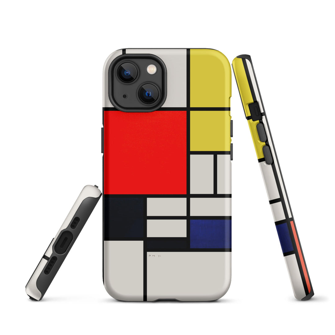 Hardcase iPhone® Handyhülle - Mondrian, Composition with red yellow black gray and blue Piet Mondrian iPhone 13 artlia