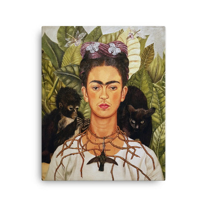 Leinwand - Frida Kahlo with Thorn Necklace and Hummingbird Frida Kahlo 41x51 cm artlia