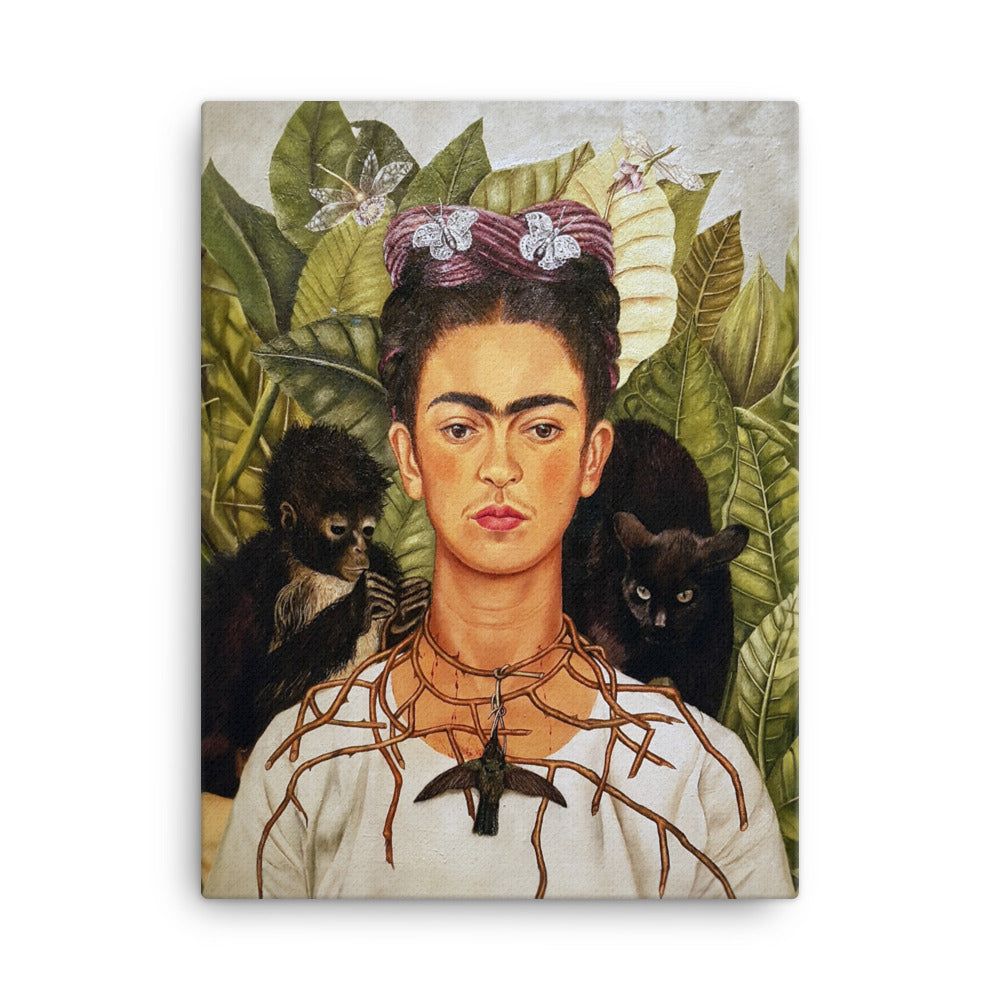 Leinwand - Frida Kahlo with Thorn Necklace and Hummingbird Frida Kahlo 46x61 cm artlia