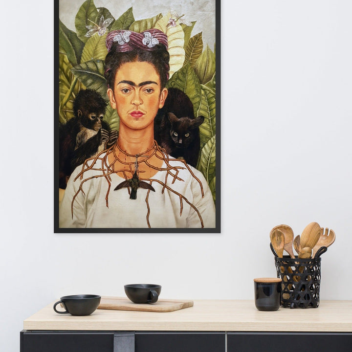 Poster - Frida Kahlo with Thorn Necklace and Hummingbird Frida Kahlo artlia