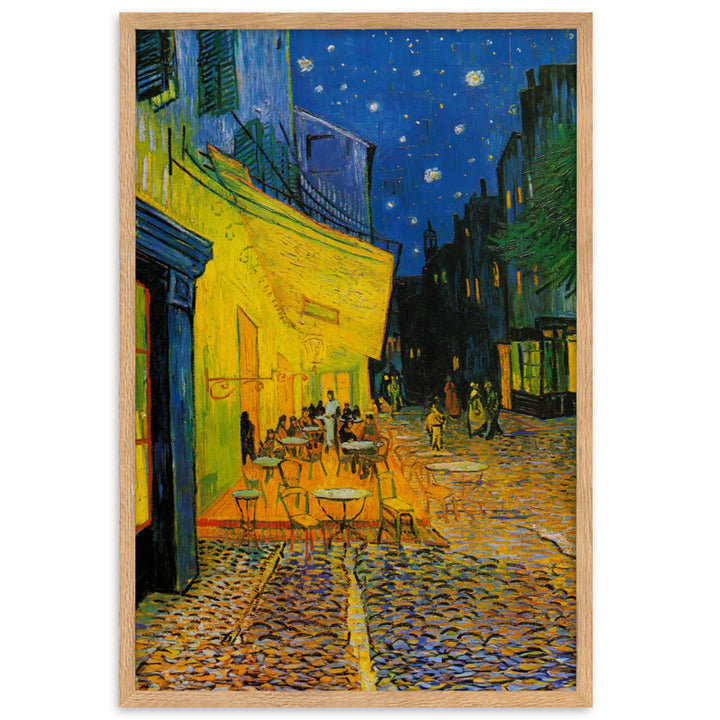 Poster mit Rahmen - Caféterrasse am Abend Vincent van Gogh Oak / 61×91 cm artlia