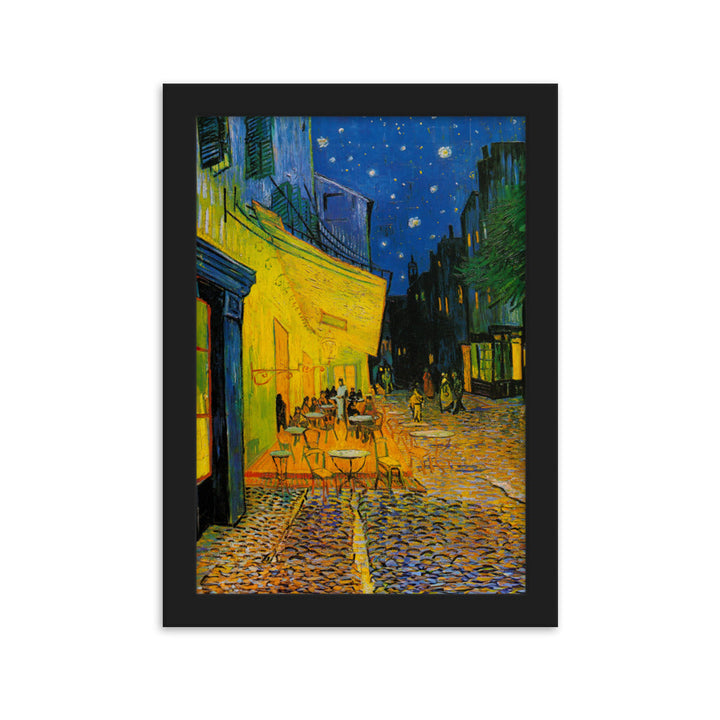 Poster mit Rahmen - Caféterrasse am Abend Vincent van Gogh Schwarz / 21×30 cm artlia