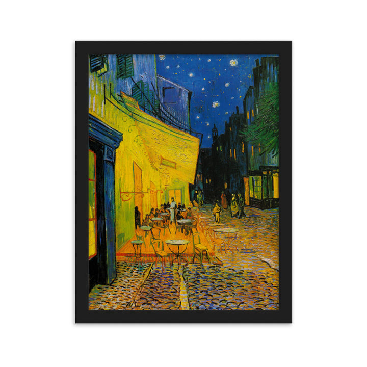 Poster mit Rahmen - Caféterrasse am Abend Vincent van Gogh Schwarz / 30×40 cm artlia