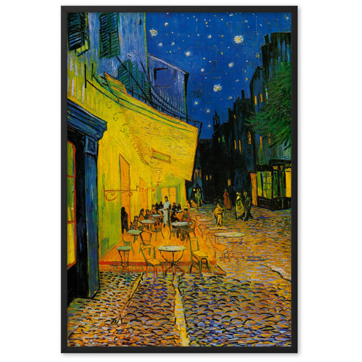 Poster mit Rahmen - Caféterrasse am Abend Vincent van Gogh Schwarz / 61×91 cm artlia
