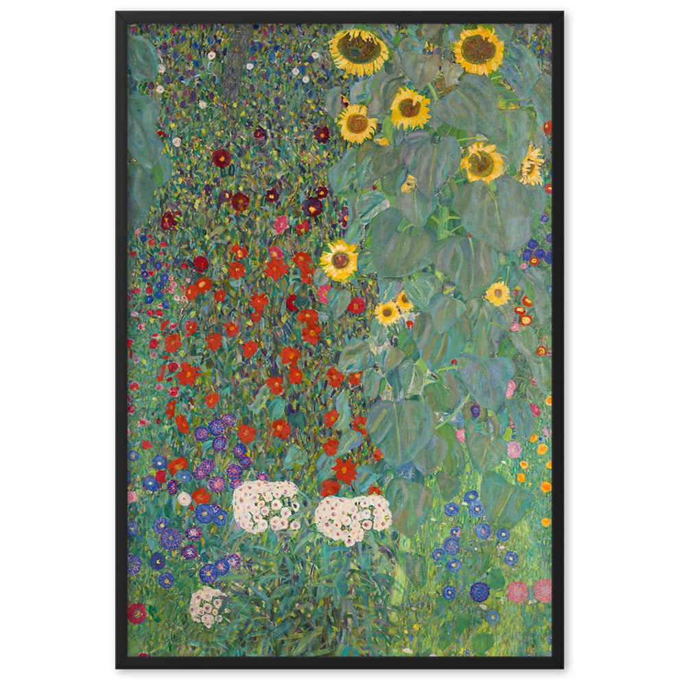 Poster mit Rahmen - Gustav Klimt, Garden with Sunflowers, Garten mit Sonnenblumen ARTLIA Schwarz / 61×91 cm artlia