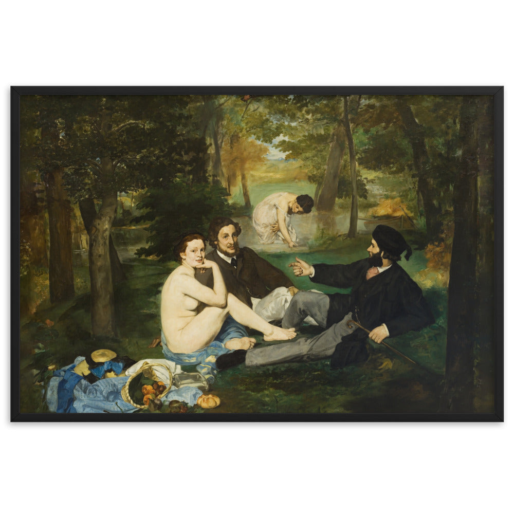 Poster mit Rahmen - Luncheon on the Grass, Edouard Manet Edouard Manet Schwarz / 61×91 cm artlia