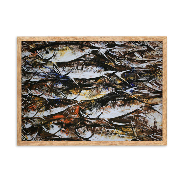 Poster mit Rahmen - Makrelen Kuratoren von artlia Oak / 50×70 cm artlia