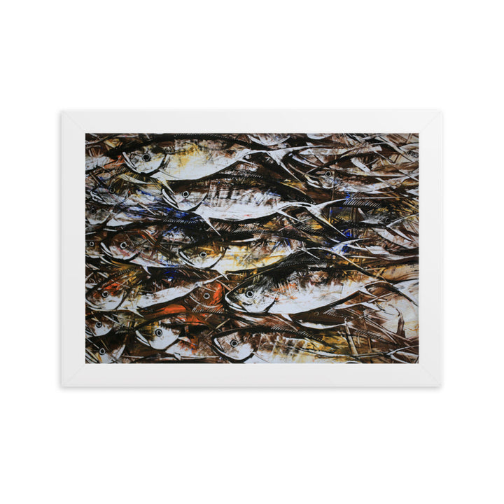 Poster mit Rahmen - Makrelen Kuratoren von artlia Weiß / 21×30 cm artlia