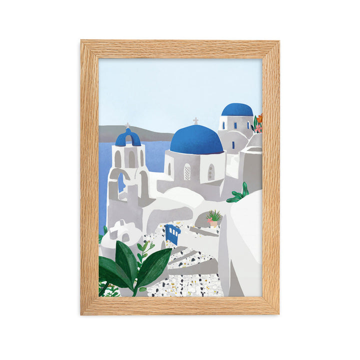 Poster mit Rahmen - Santorini Kuratoren von artlia Oak / 21×30 cm artlia