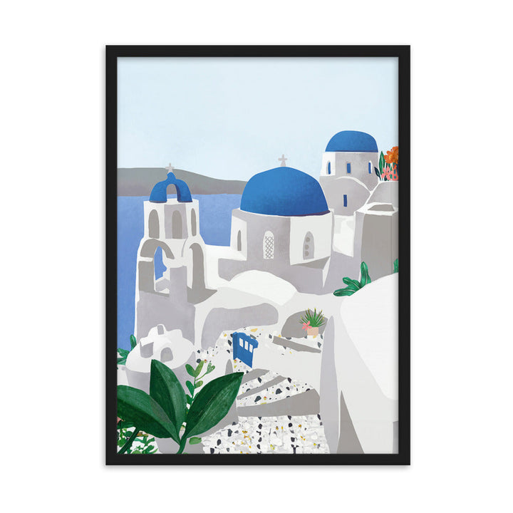 Poster mit Rahmen - Santorini Kuratoren von artlia Schwarz / 50×70 cm artlia