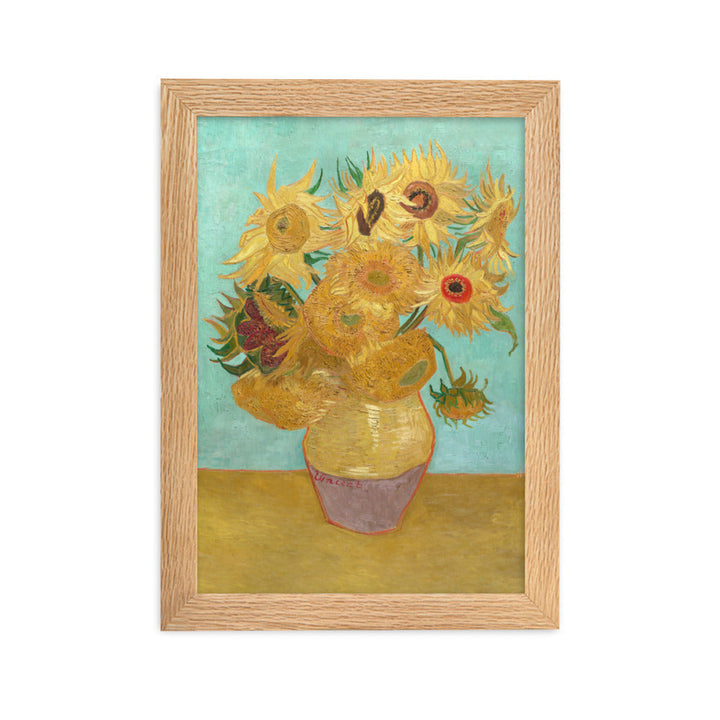 Poster mit Rahmen - Sonnenblumen, 1889 Vincent van Gogh Oak / 21×30 cm artlia
