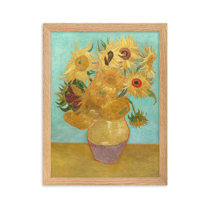 Poster mit Rahmen - Sonnenblumen, 1889 Vincent van Gogh Oak / 30×40 cm artlia