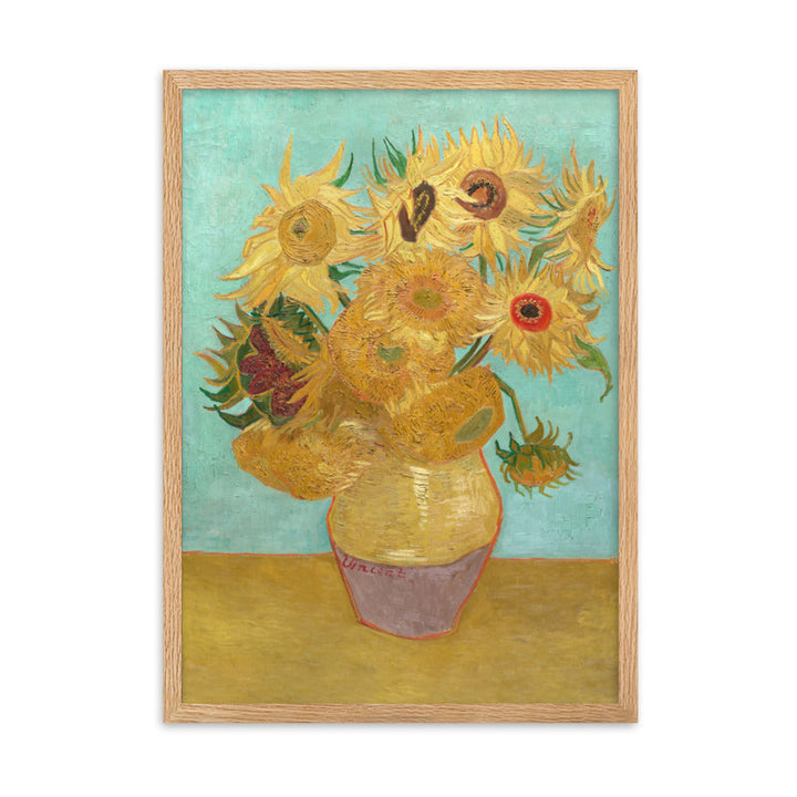 Poster mit Rahmen - Sonnenblumen, 1889 Vincent van Gogh Oak / 50×70 cm artlia