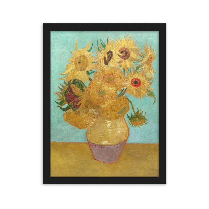Poster mit Rahmen - Sonnenblumen, 1889 Vincent van Gogh Schwarz / 30×40 cm artlia