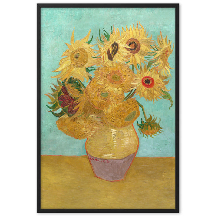 Poster mit Rahmen - Sonnenblumen, 1889 Vincent van Gogh Schwarz / 61×91 cm artlia