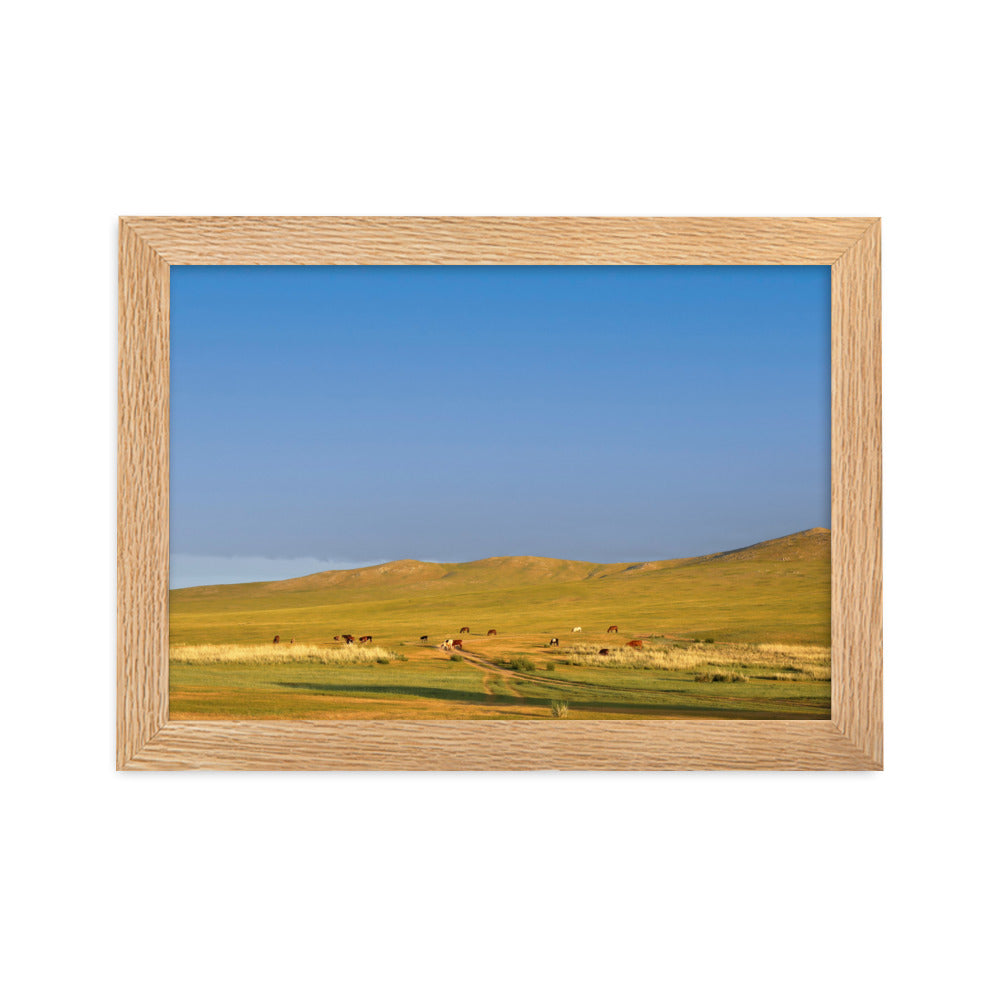 Poster mit Rahmen - Steppe on a calm morning, Mongolia Young Han Song Oak / 21×30 cm artlia