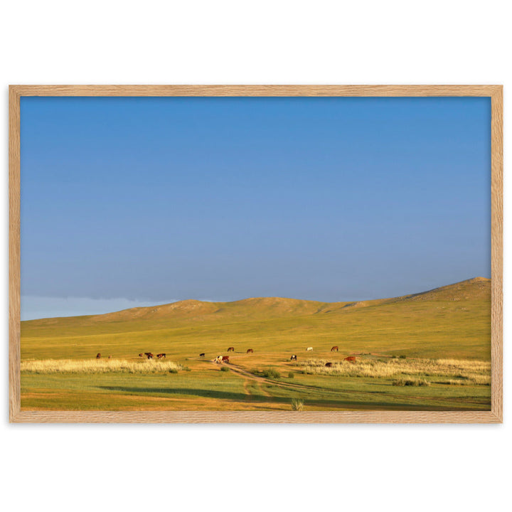 Poster mit Rahmen - Steppe on a calm morning, Mongolia Young Han Song Oak / 61×91 cm artlia