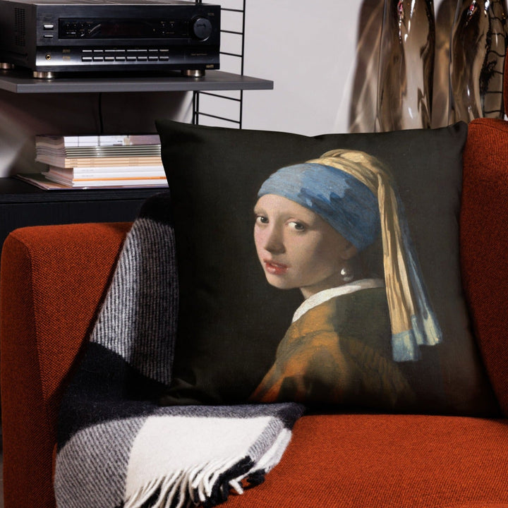 Premium-Kissen - Girl with a Pearl Earring Johannes Vermeer artlia