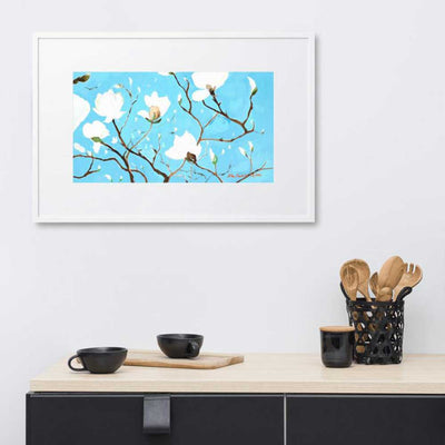A Thousand, Shiny Magnolia - Poster im Rahmen mit Passepartout Seokhee Kim artlia