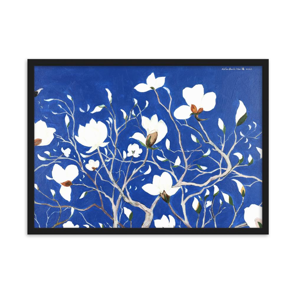 A Thousand, Splendid Magnolia - Poster im Rahmen artlia Schwarz / 50×70 cm artlia