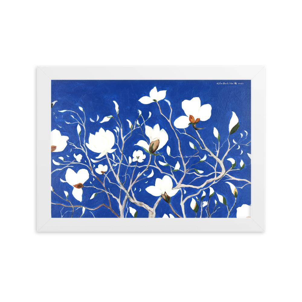 A Thousand, Splendid Magnolia - Poster im Rahmen artlia Weiß / 21×30 cm artlia