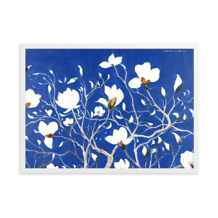 A Thousand, Splendid Magnolia - Poster im Rahmen artlia Weiß / 50×70 cm artlia