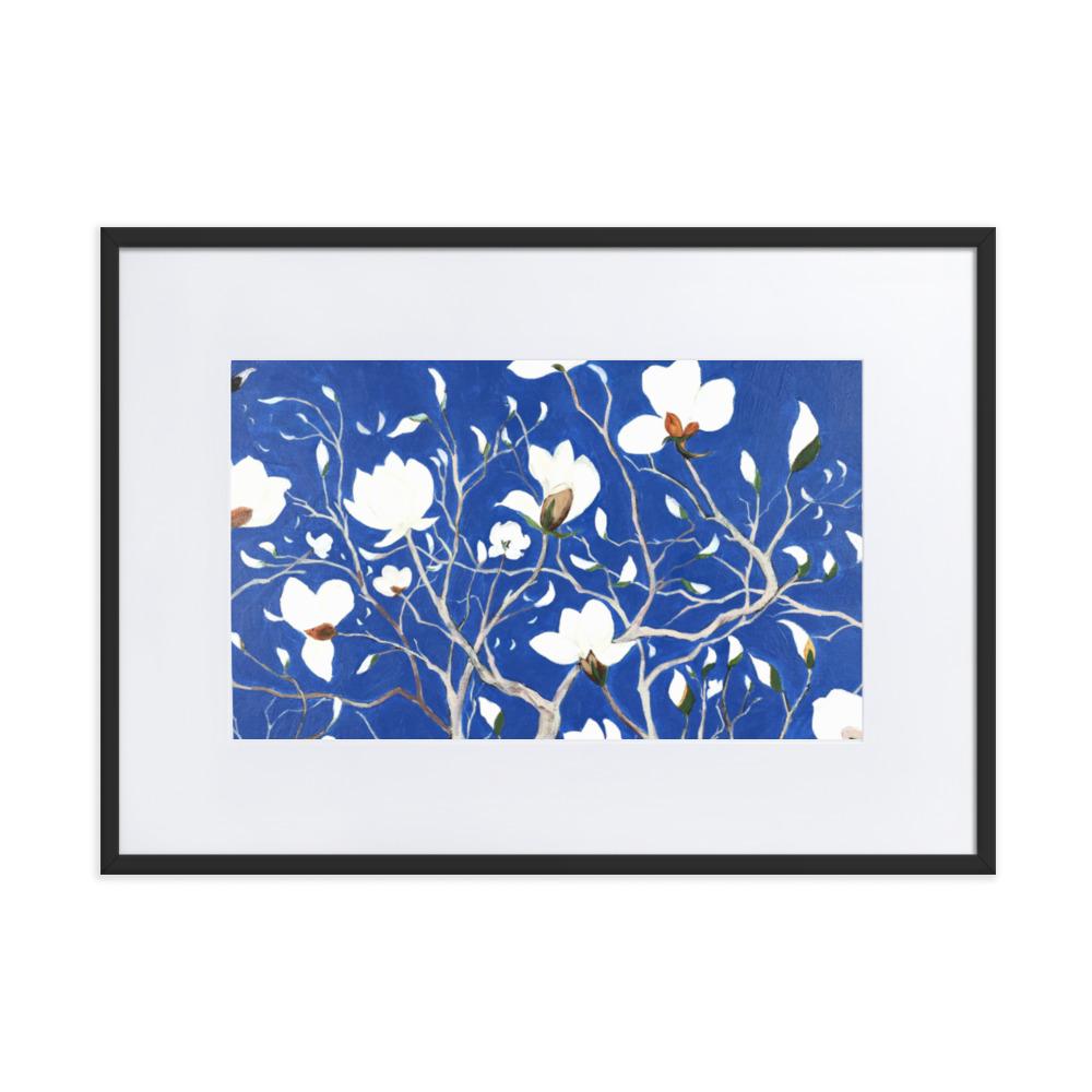 A Thousand, Splendid Magnolia - Poster im Rahmen mit Passepartout artlia Schwarz / 50×70 cm artlia