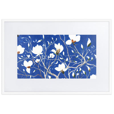 A Thousand, Splendid Magnolia - Poster im Rahmen mit Passepartout Seokhee Kim Weiß / 61×91 cm artlia