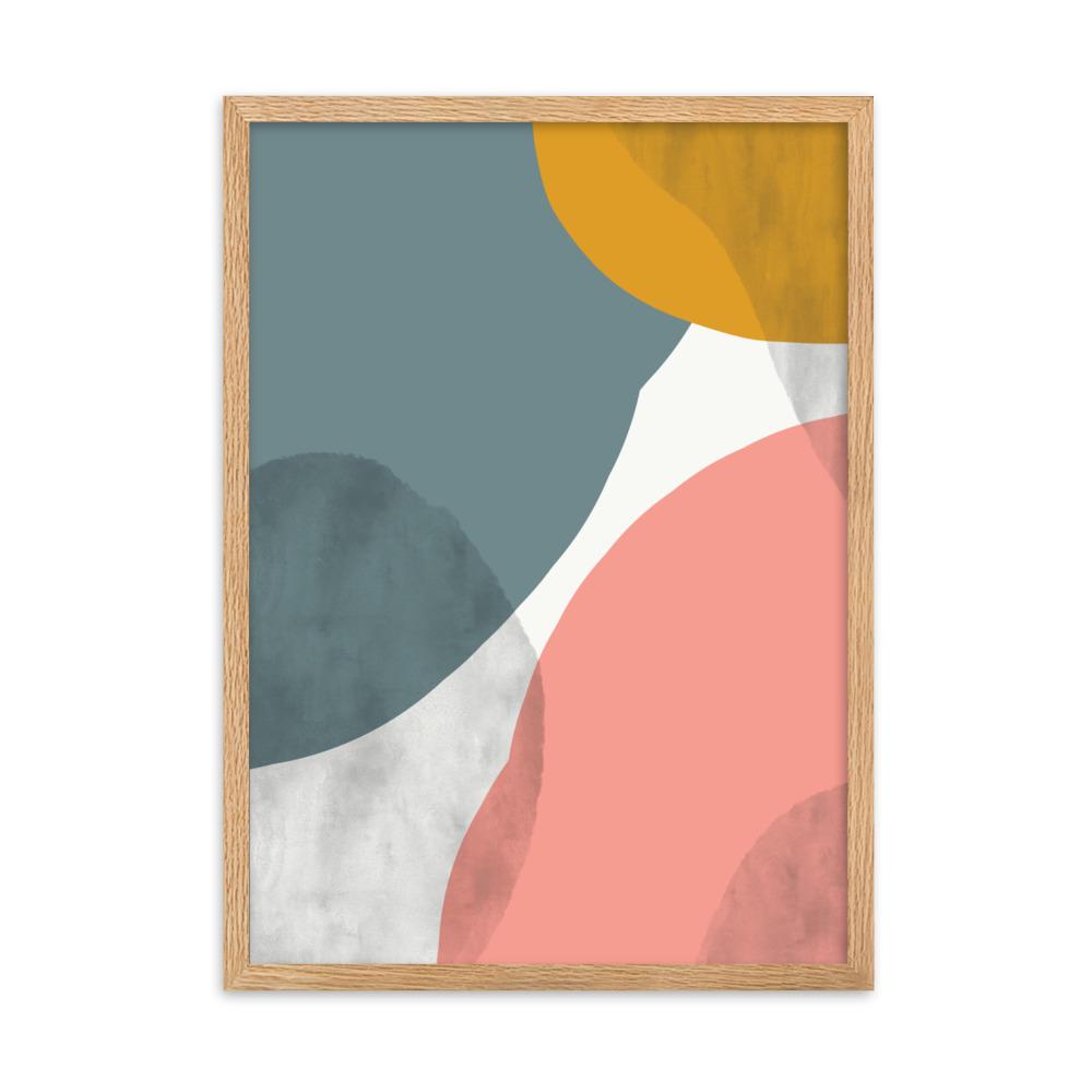 Abstract Circles - Poster im Rahmen artlia Oak / 50×70 cm artlia
