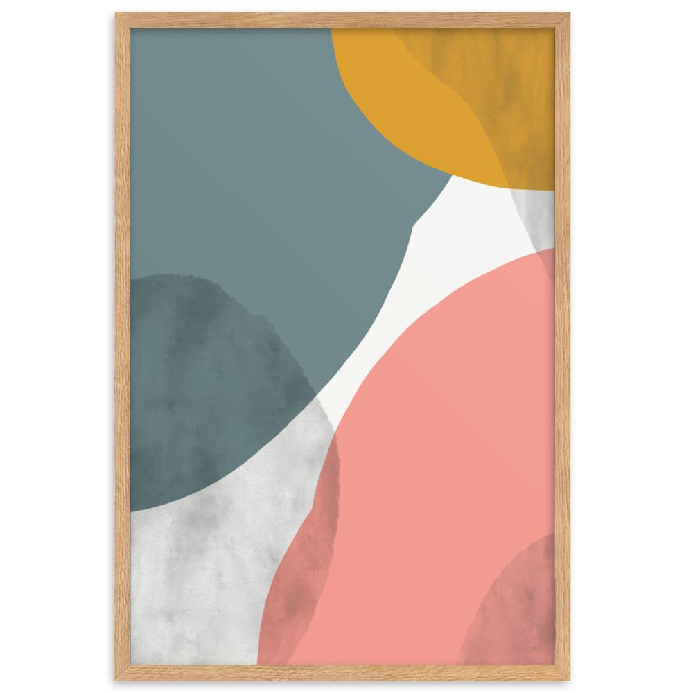 Abstract Circles - Poster im Rahmen artlia Oak / 61×91 cm artlia