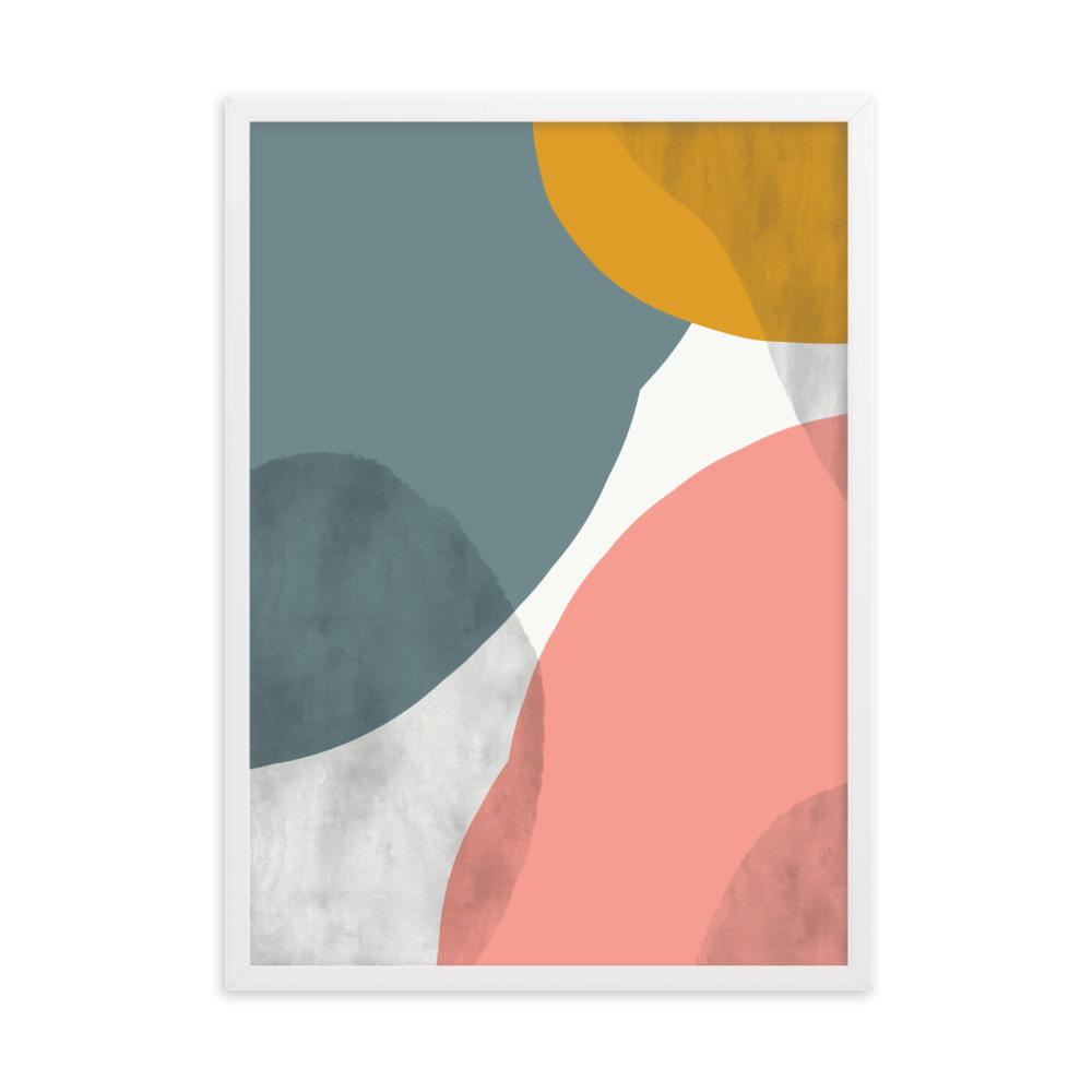 Abstract Circles - Poster im Rahmen artlia Weiß / 50×70 cm artlia
